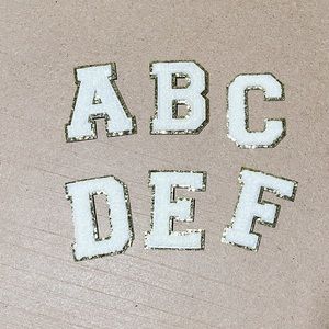 Chenille Letter Patches- White
